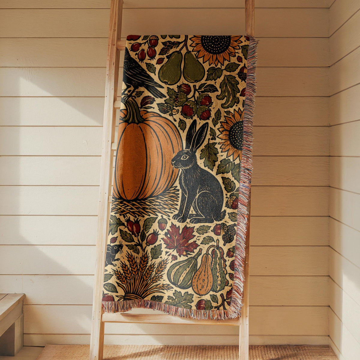 Halloween Pumpkin Woven Blanket