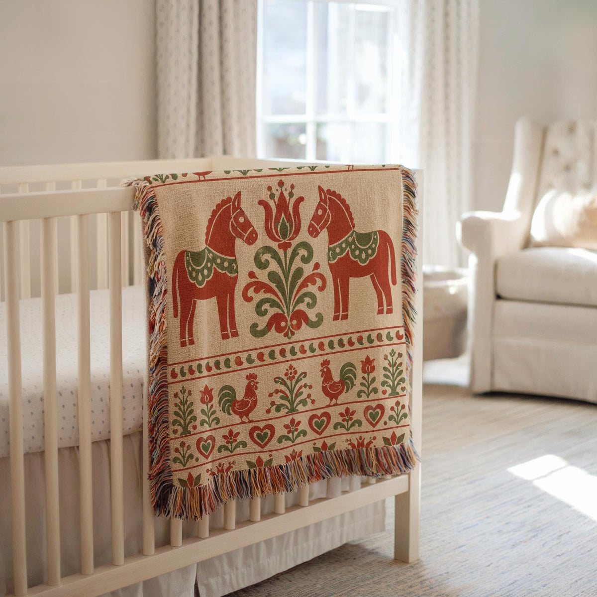 Folk Art Woven Blanket