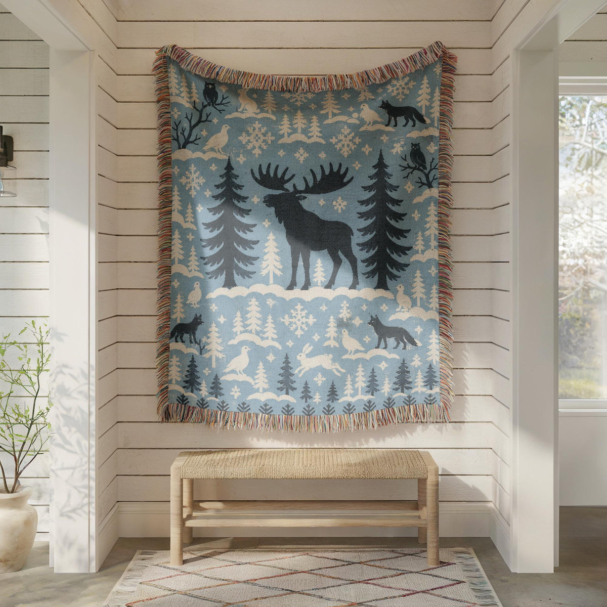 Moose Woven Blanket