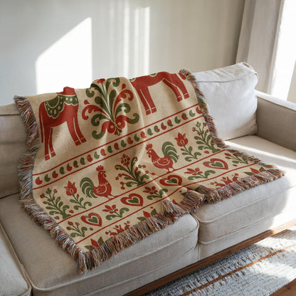 Folk Art Woven Blanket