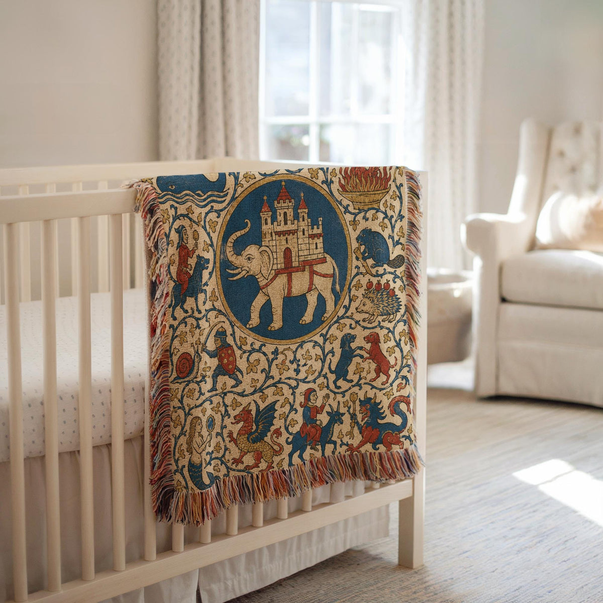 Medieval Bestiary Woven Blanket