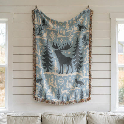 Moose Woven Blanket