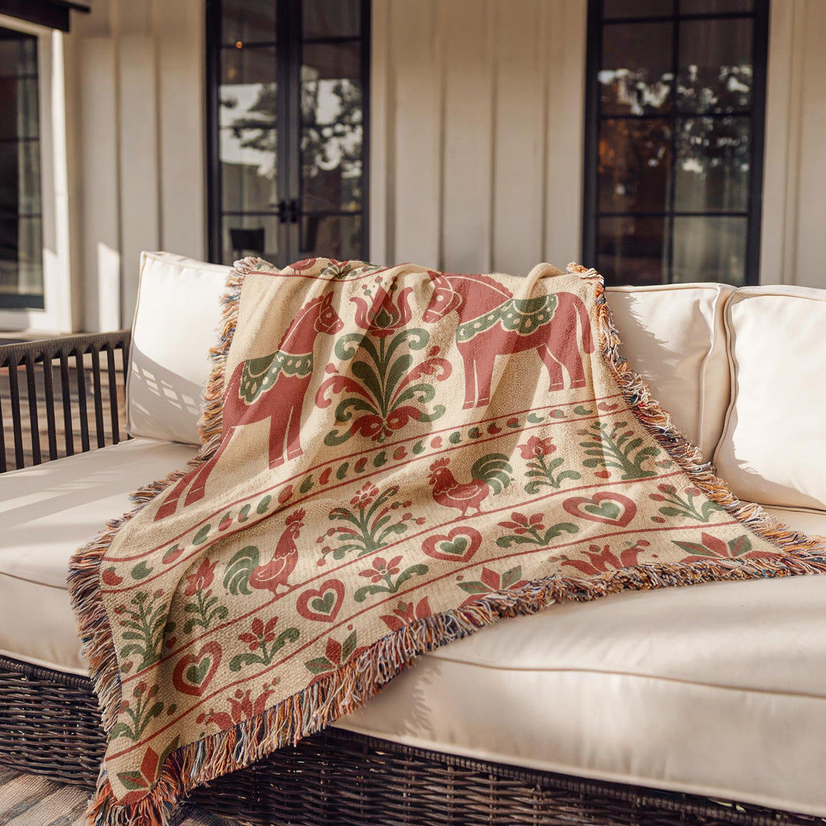 Folk Art Woven Blanket