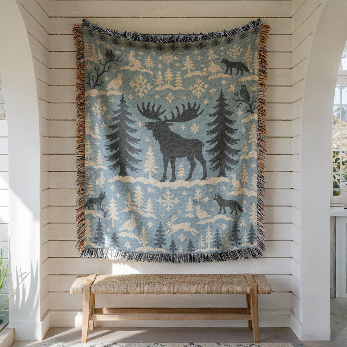 Moose Woven Blanket
