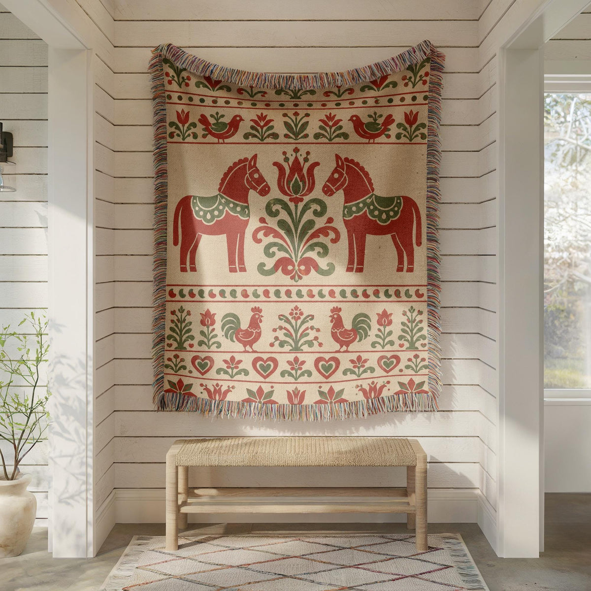 Folk Art Woven Blanket