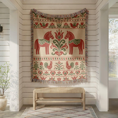 Folk Art Woven Blanket
