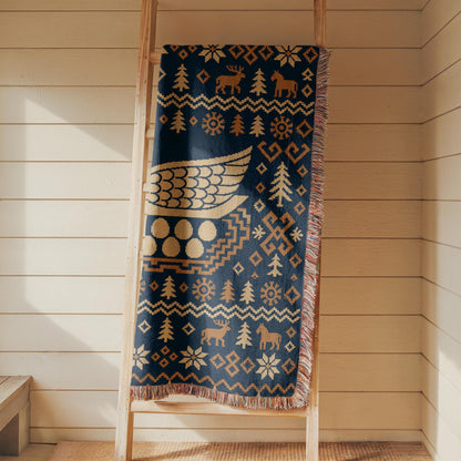 Nordic Bird Woven Blanket
