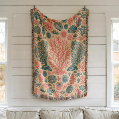 Coral Reef Woven Blanket