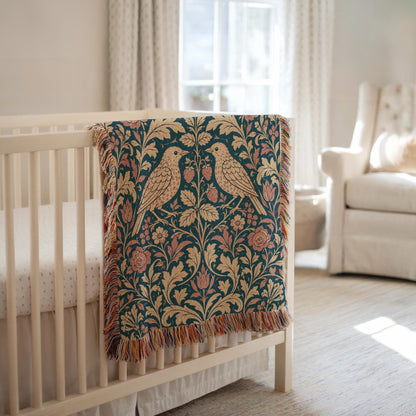 William Morris Style Woven Blanket