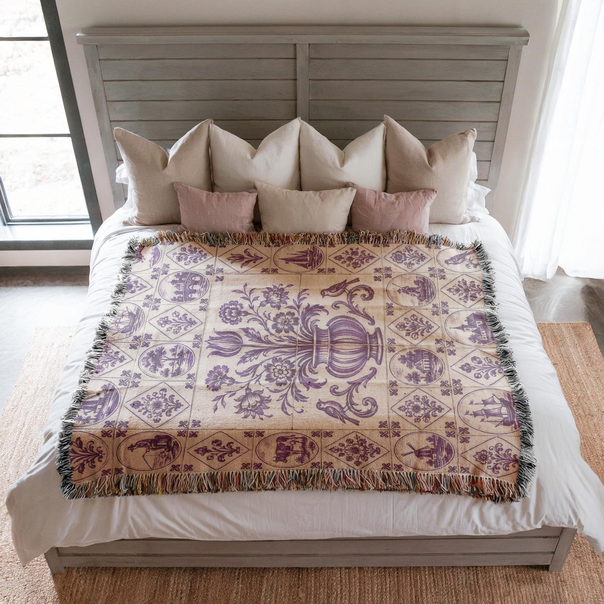 Delft Tile Woven Blanket