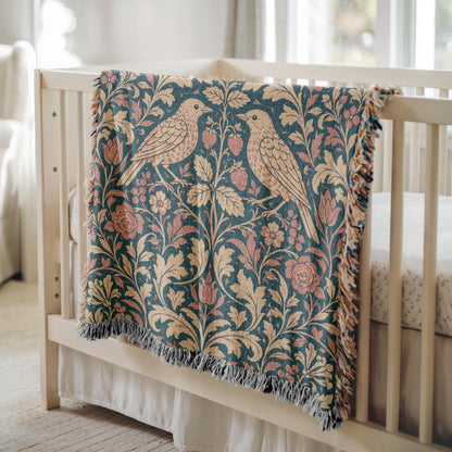 William Morris Style Woven Blanket