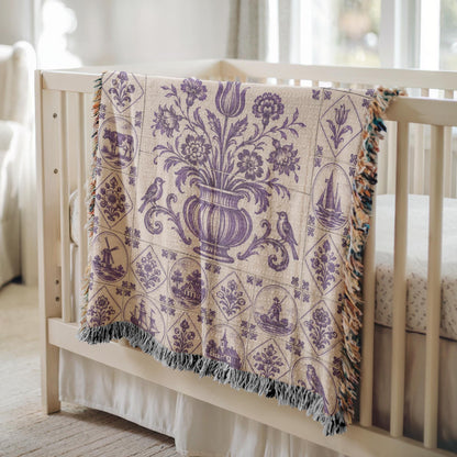 Delft Tile Woven Blanket