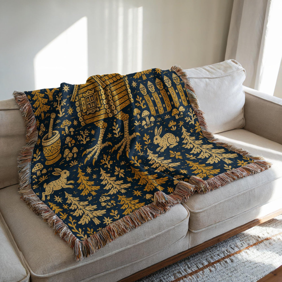 Baba Yaga Hut Woven Blanket