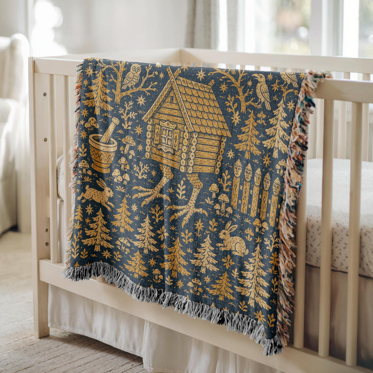 Baba Yaga Hut Woven Blanket