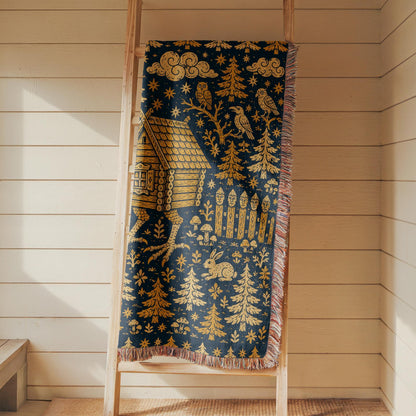 Baba Yaga Hut Woven Blanket