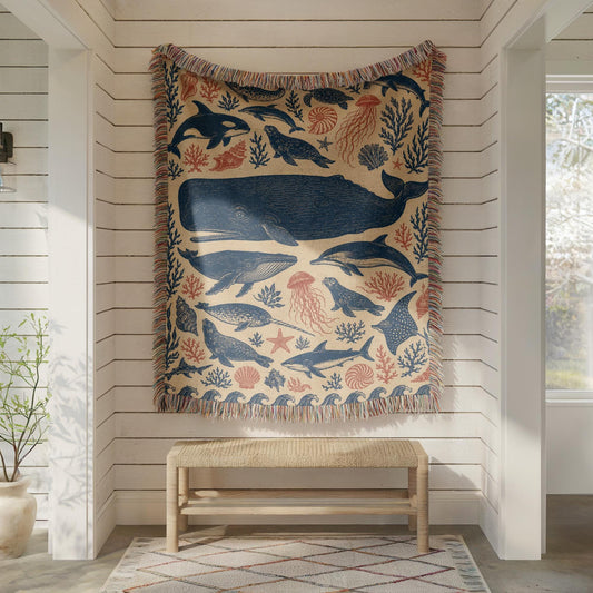 Whale Woven Blanket