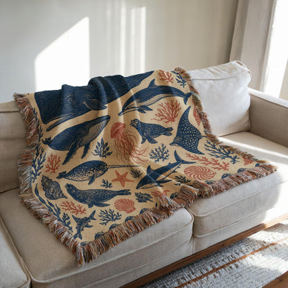 Whale Woven Blanket