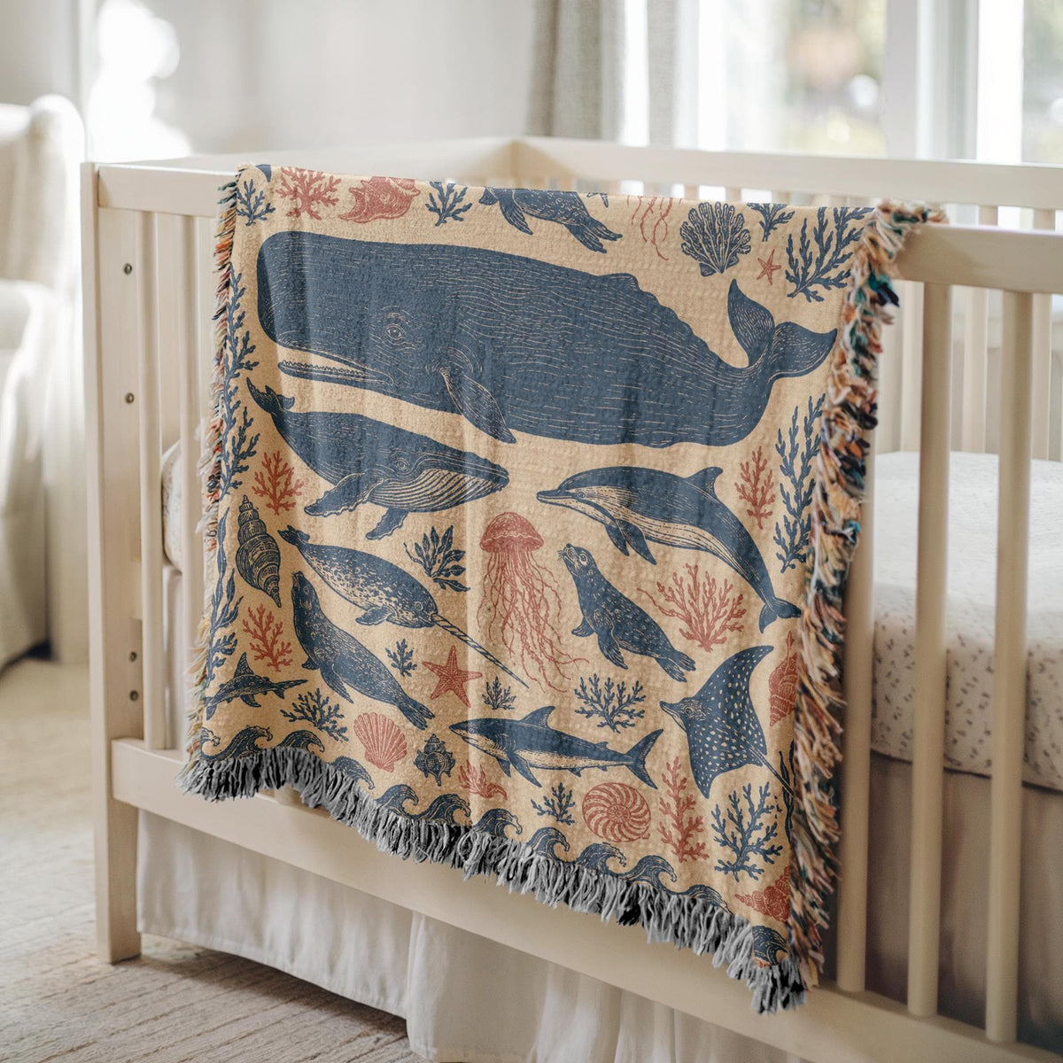 Whale Woven Blanket