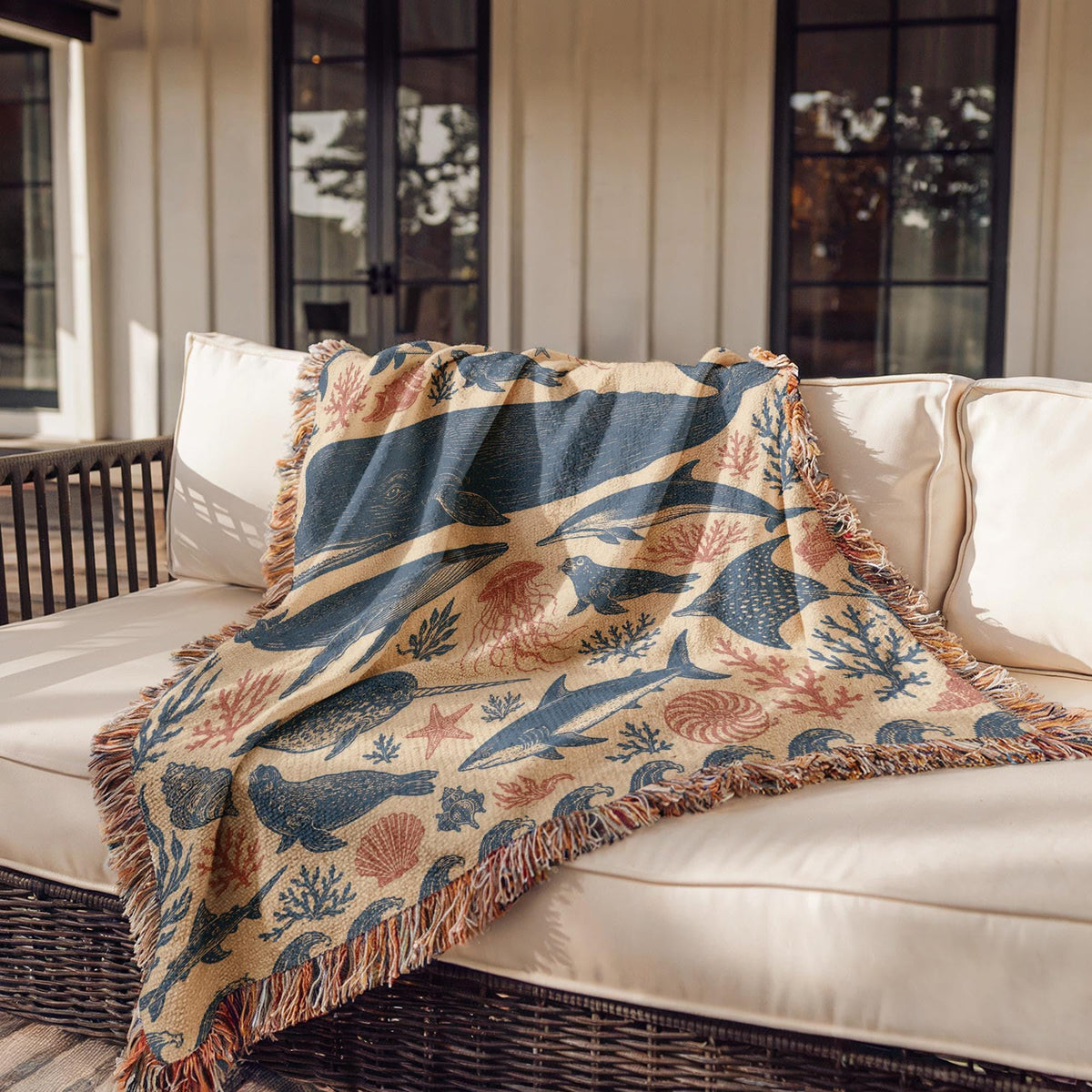 Whale Woven Blanket