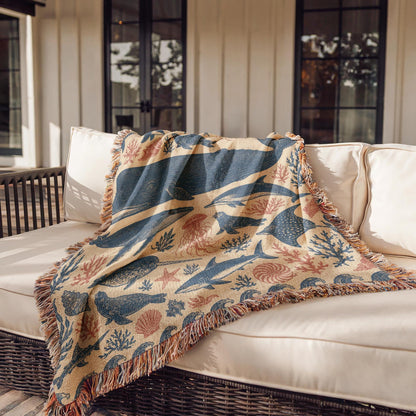 Whale Woven Blanket