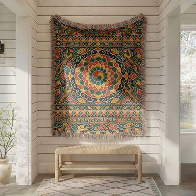 Korean Dancheong Woven Blanket