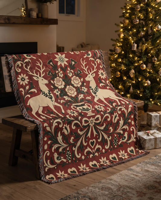 Alpine Folk Art Woven Blanket
