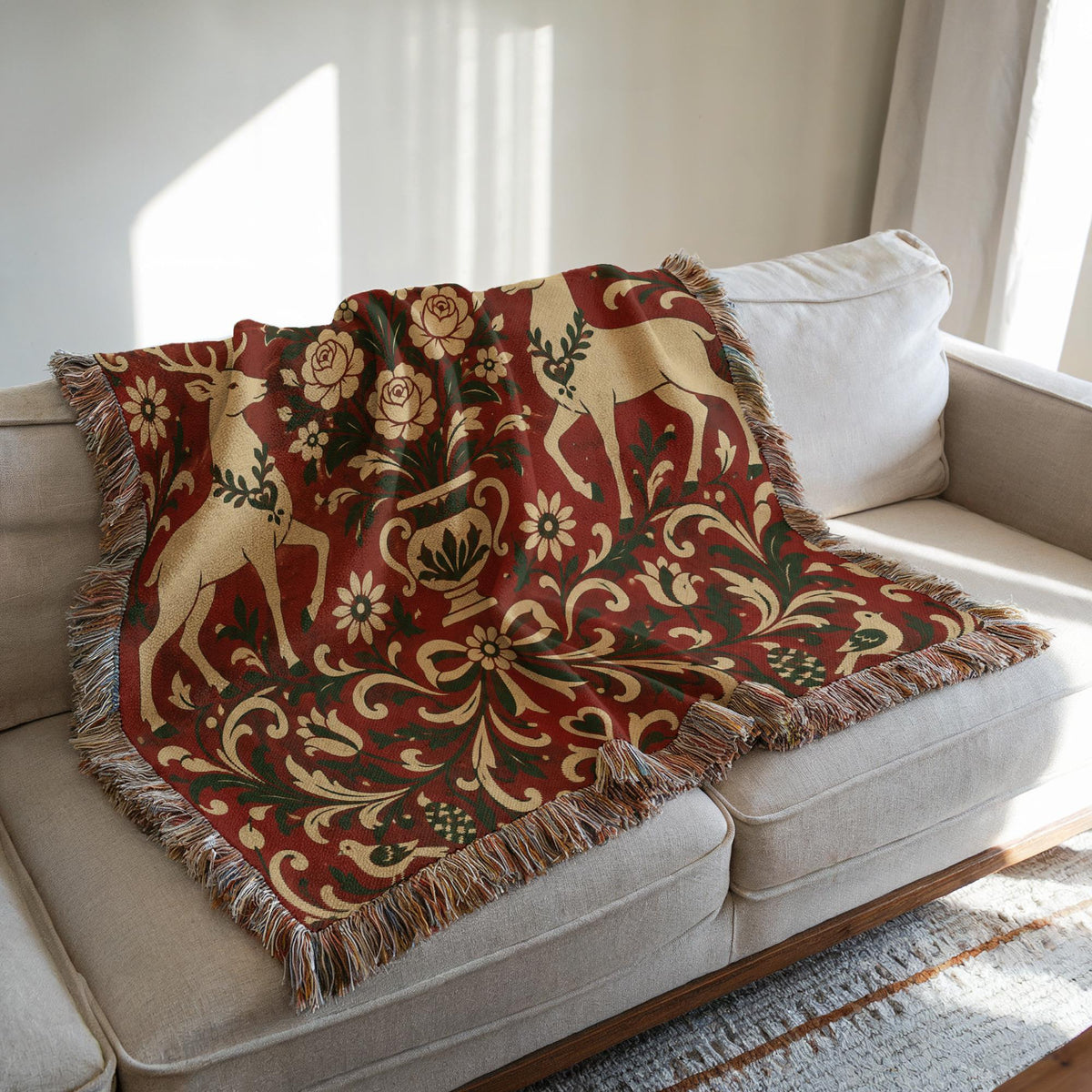 Alpine Folk Art Woven Blanket