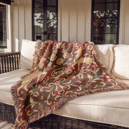 Alpine Folk Art Woven Blanket