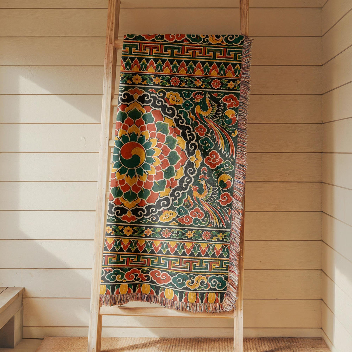 Korean Dancheong Woven Blanket