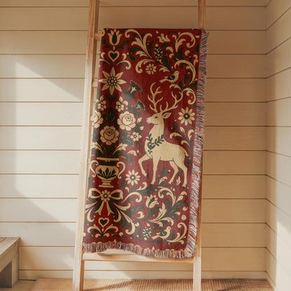 Alpine Folk Art Woven Blanket