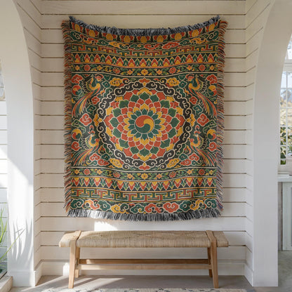 Korean Dancheong Woven Blanket