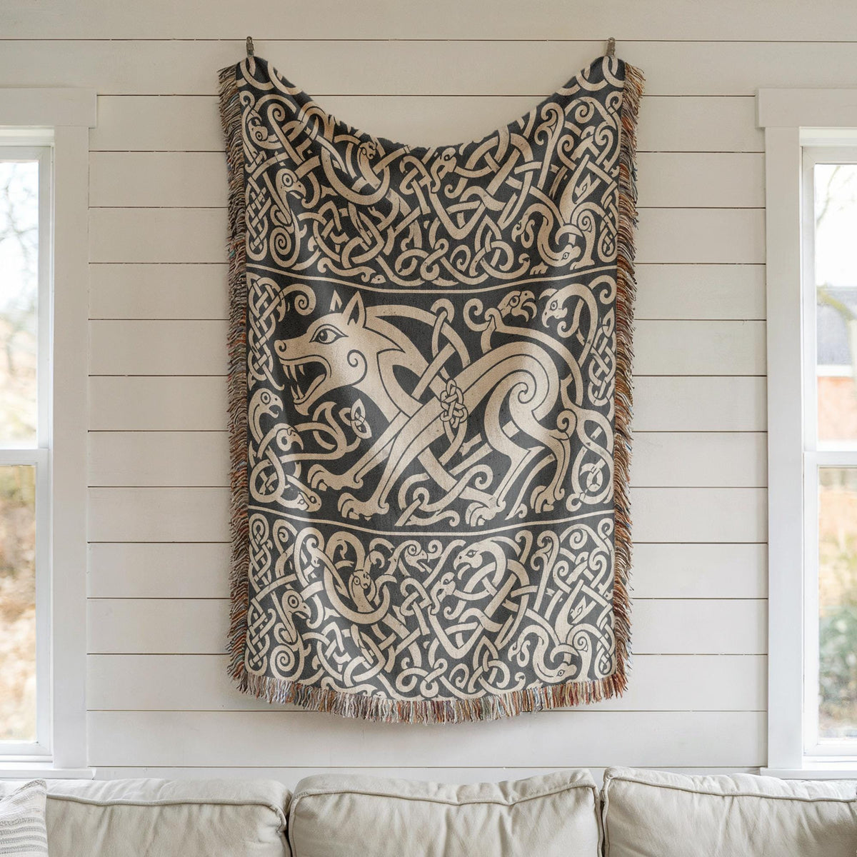Fenrir Wolf Woven Blanket