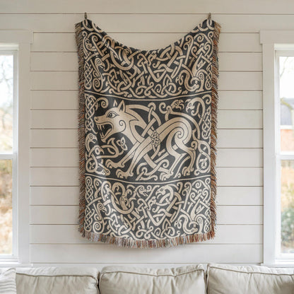 Fenrir Wolf Woven Blanket