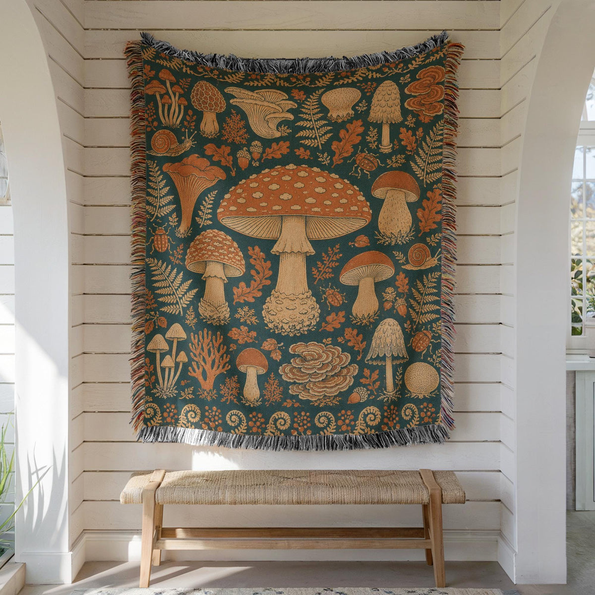 Mushroom Woven Blanket