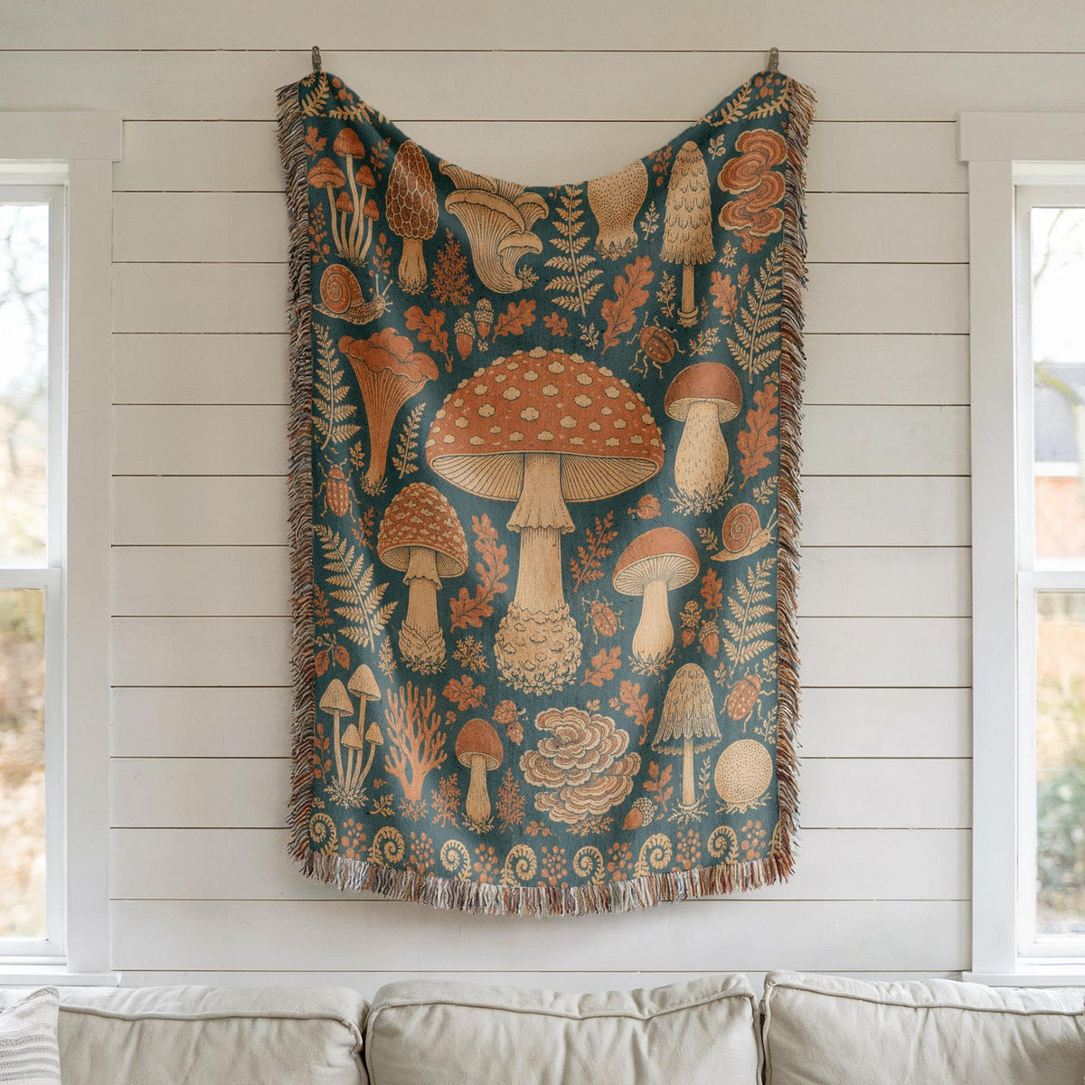 Mushroom Woven Blanket