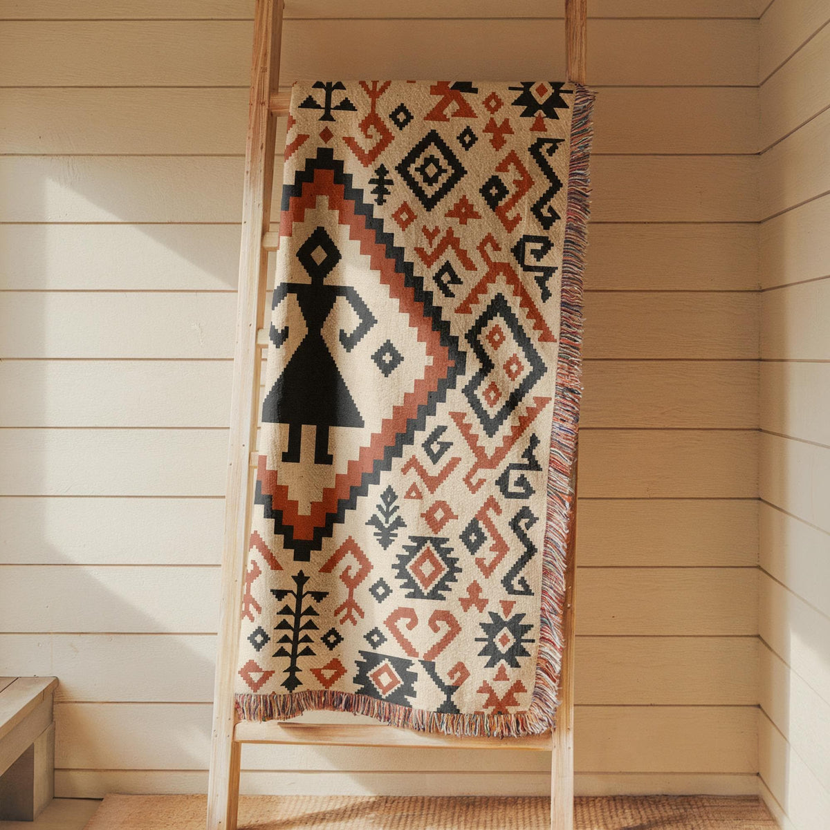 Turkish Kilim Woven Blanket