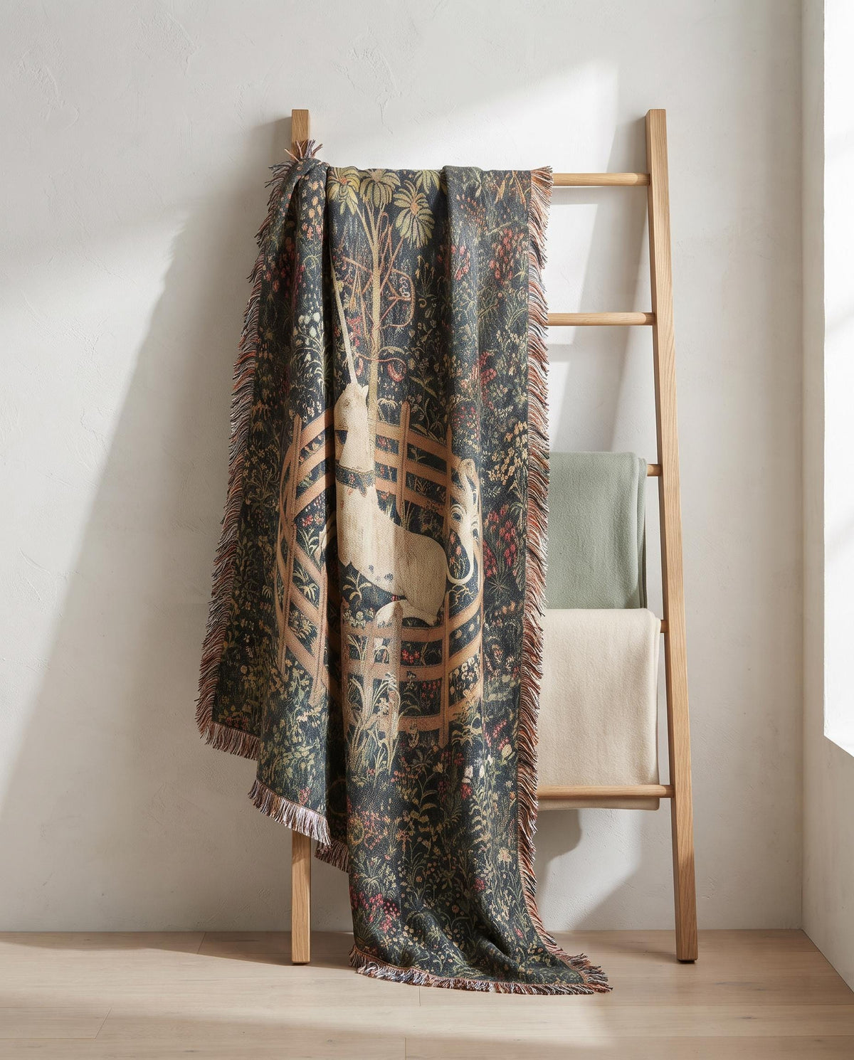 Unicorn in Captivity Woven Blanket