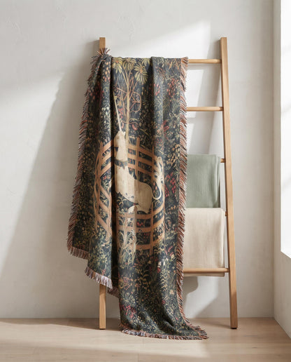 Unicorn in Captivity Woven Blanket