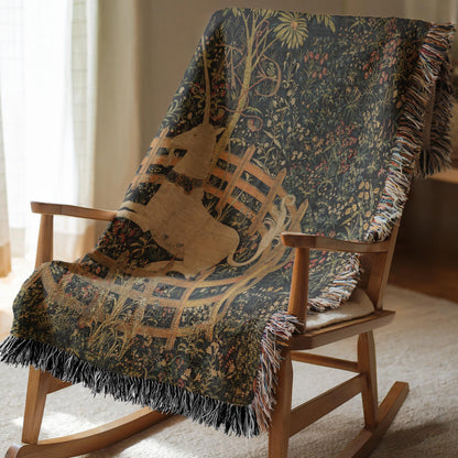 Unicorn in Captivity Woven Blanket