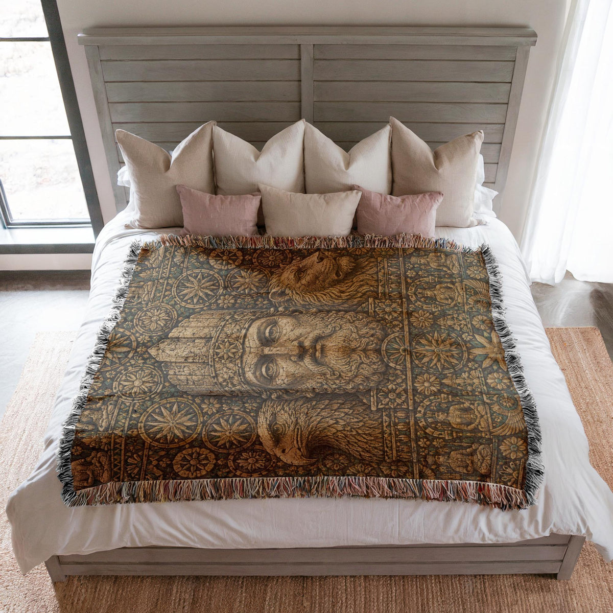 Ancient God King Woven Blanket