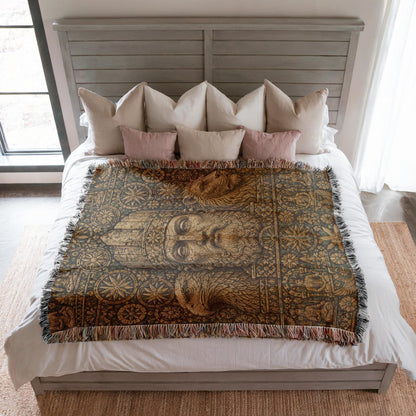 Ancient God King Woven Blanket