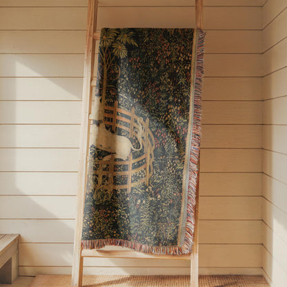 Unicorn in Captivity Woven Blanket