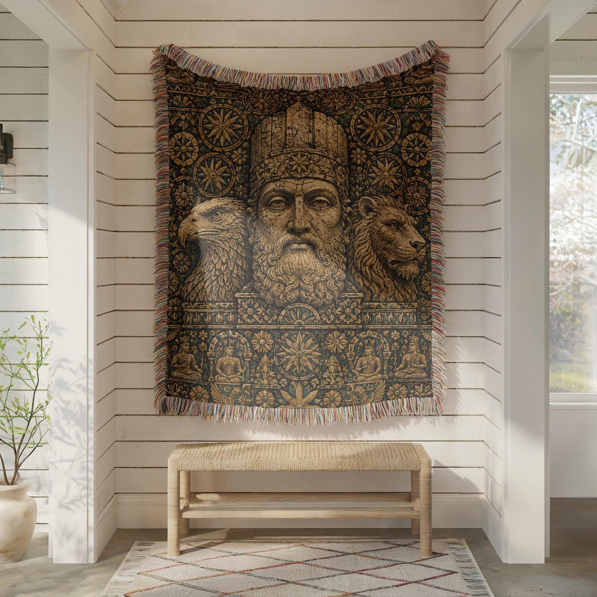 Ancient God King Woven Blanket