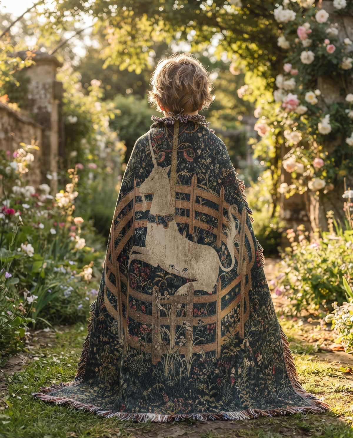 Unicorn in Captivity Woven Blanket