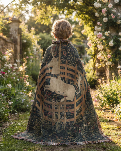 Unicorn in Captivity Woven Blanket
