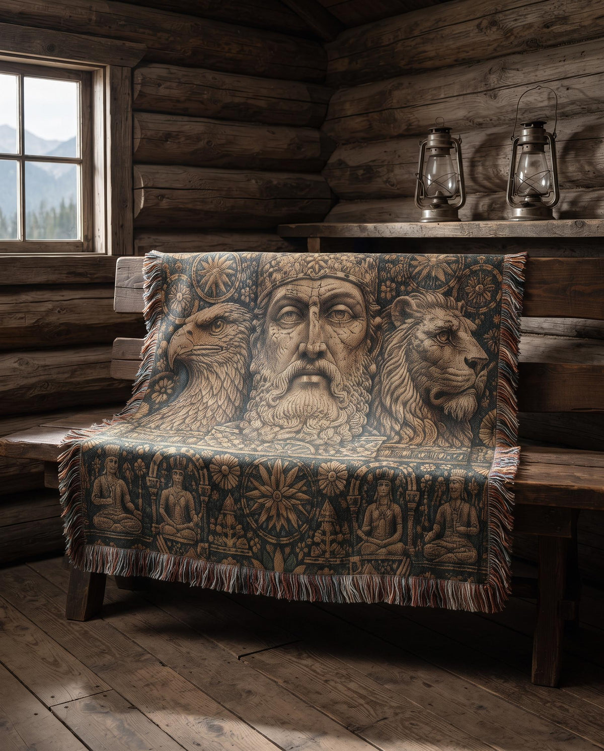 Ancient God King Woven Blanket
