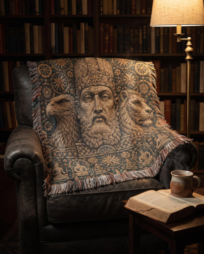 Ancient God King Woven Blanket