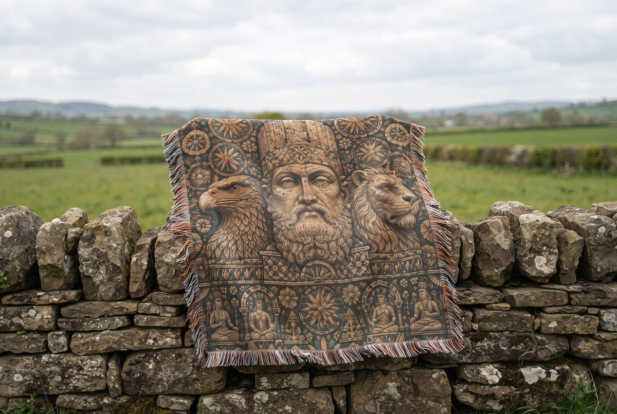 Ancient God King Woven Blanket