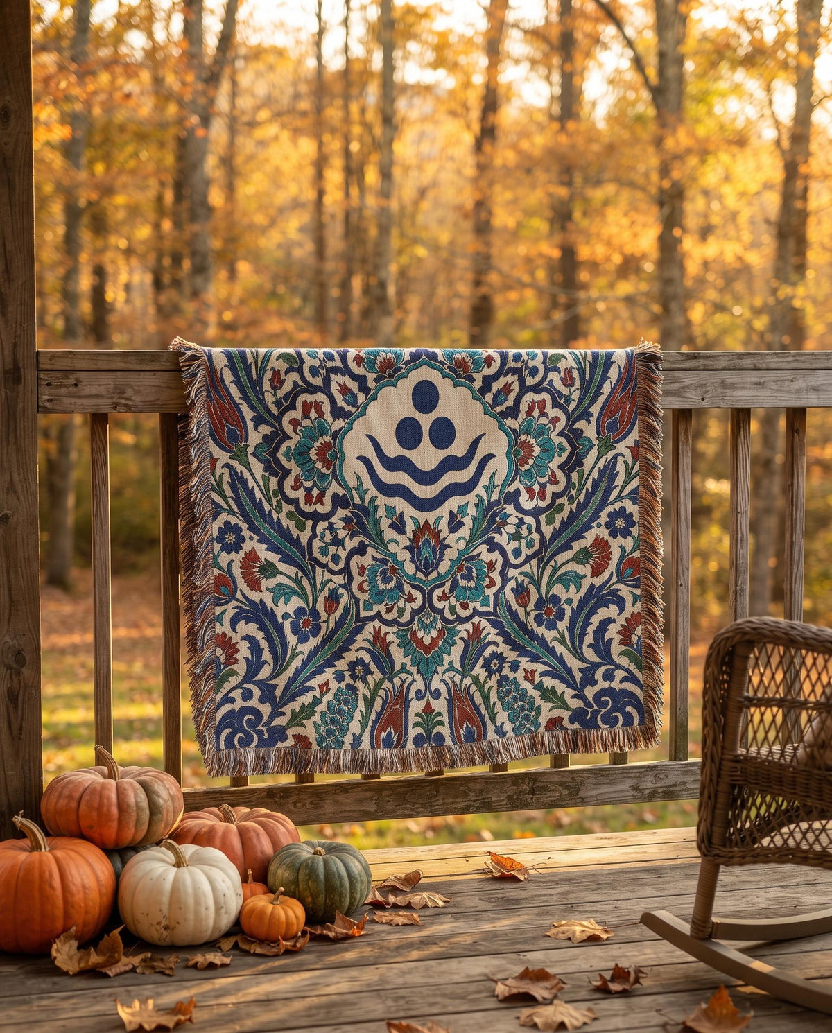 Iznik Chintamani Woven Blanket