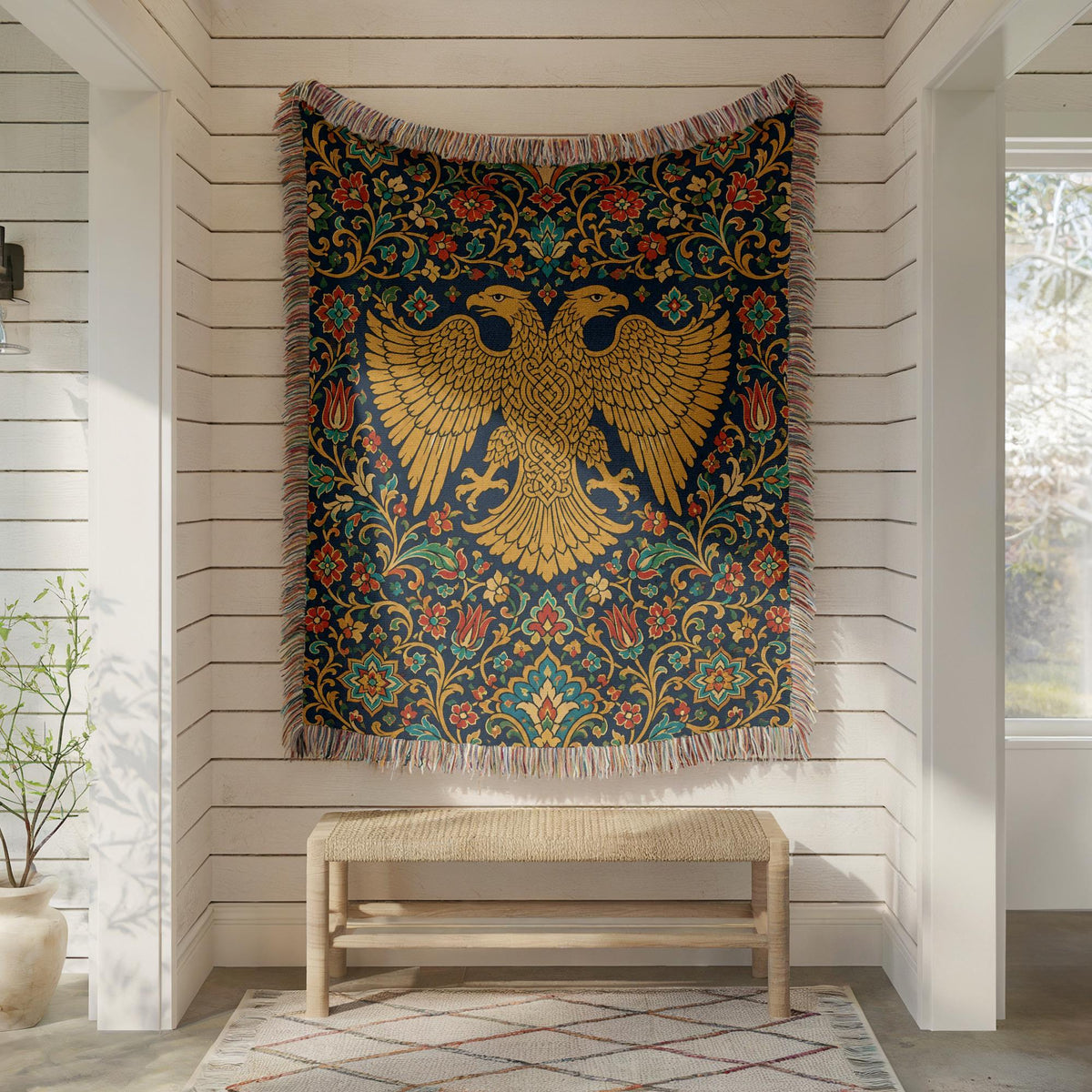Double Headed Eagle Woven Blanket